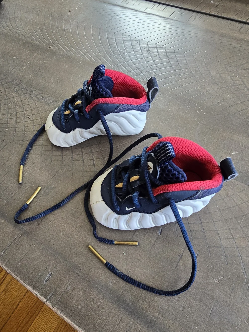 Nike Toddler Navy, White and Red Foam Runner Sneakers
